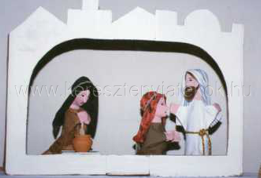 Biblepuppets: Jézus, Mária és Márta (kesztyűbábok paraván...
